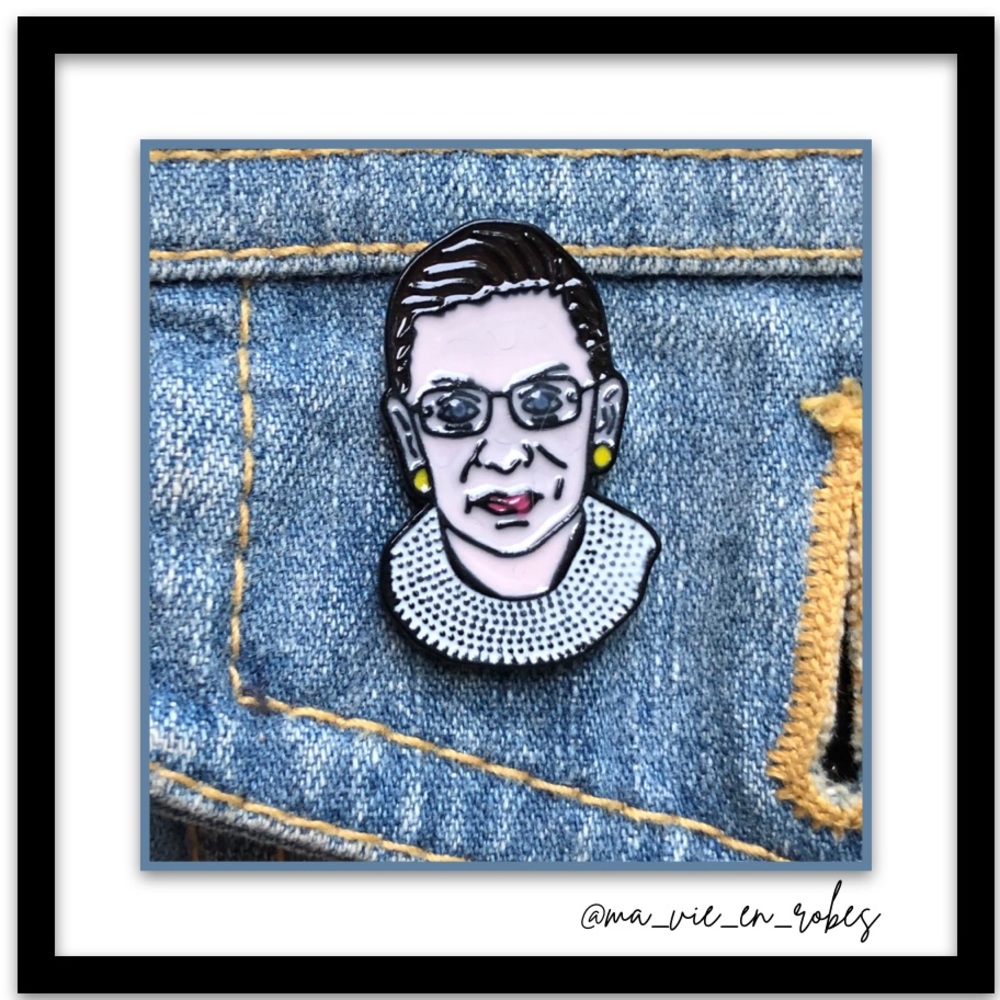 Ruth Bader Ginsberg Enameled Tie-Tac Style Pin